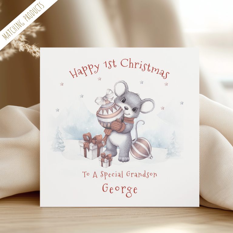 Handmade 1st Christmas Card ‘Little Mouse’