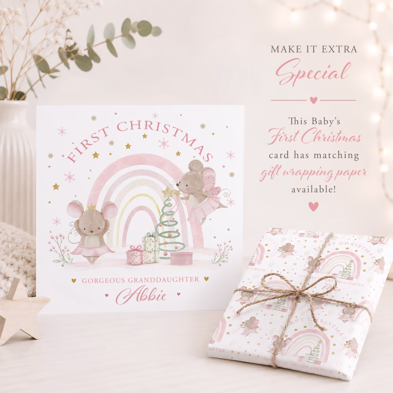 Handmade 1st Christmas Card ‘Rainbow Fairy’