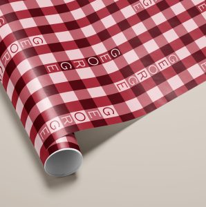 Pink and Burgundy Gingham Wrapping Paper