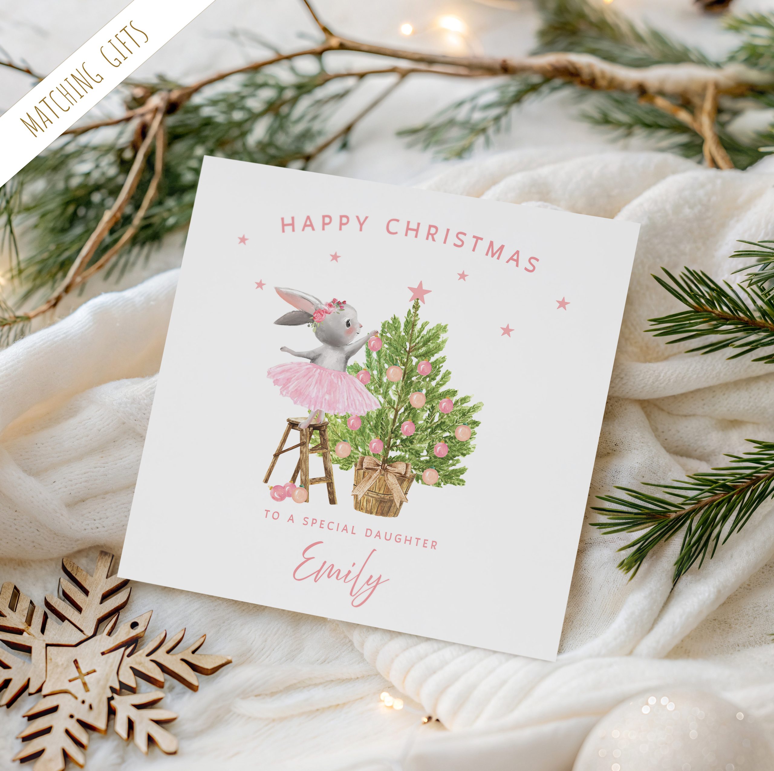 Personalisled Girls Ballet Christmas Card