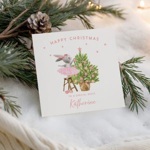 Personalisled Girls Ballet Christmas Card