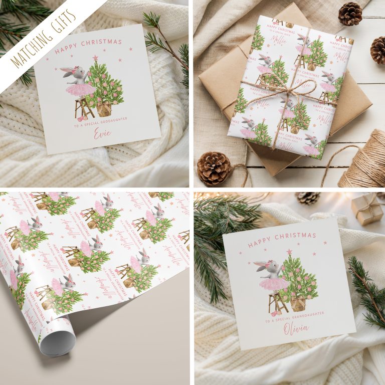 Girls Personalised Ballet Christmas Card