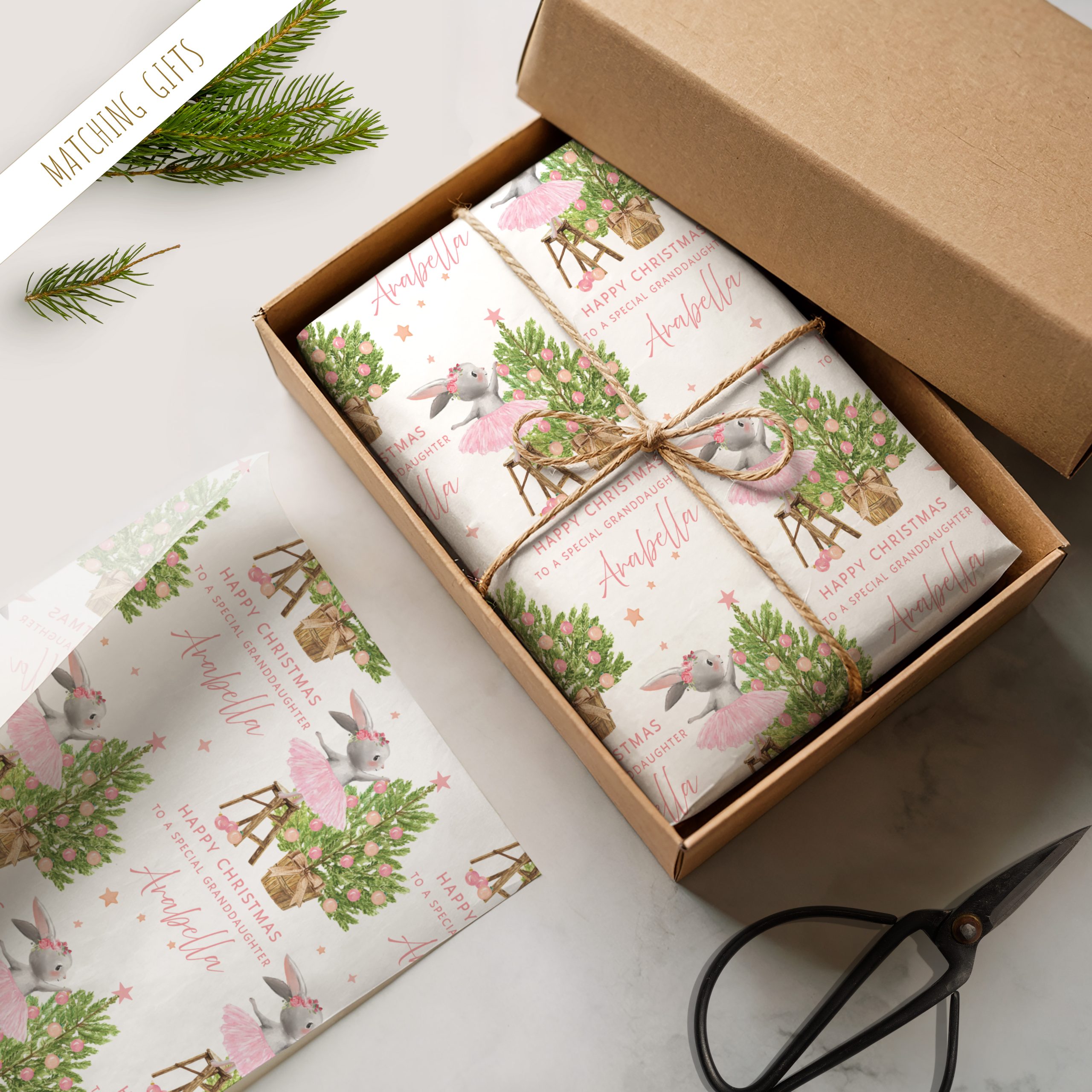 Personalisled Girls Ballet Christmas Wrapping Paper