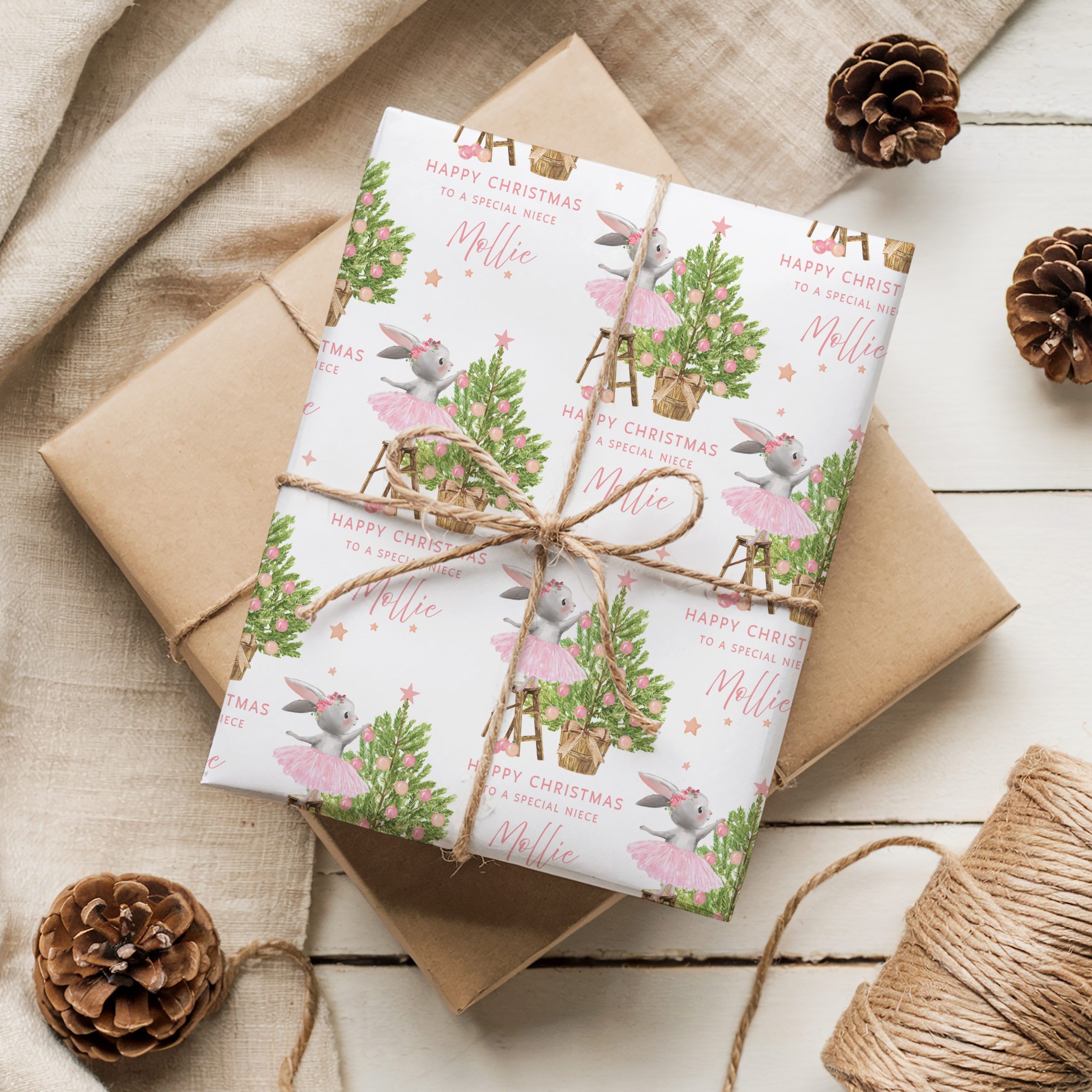 Personalisled Girls Ballet Christmas Wrapping Paper