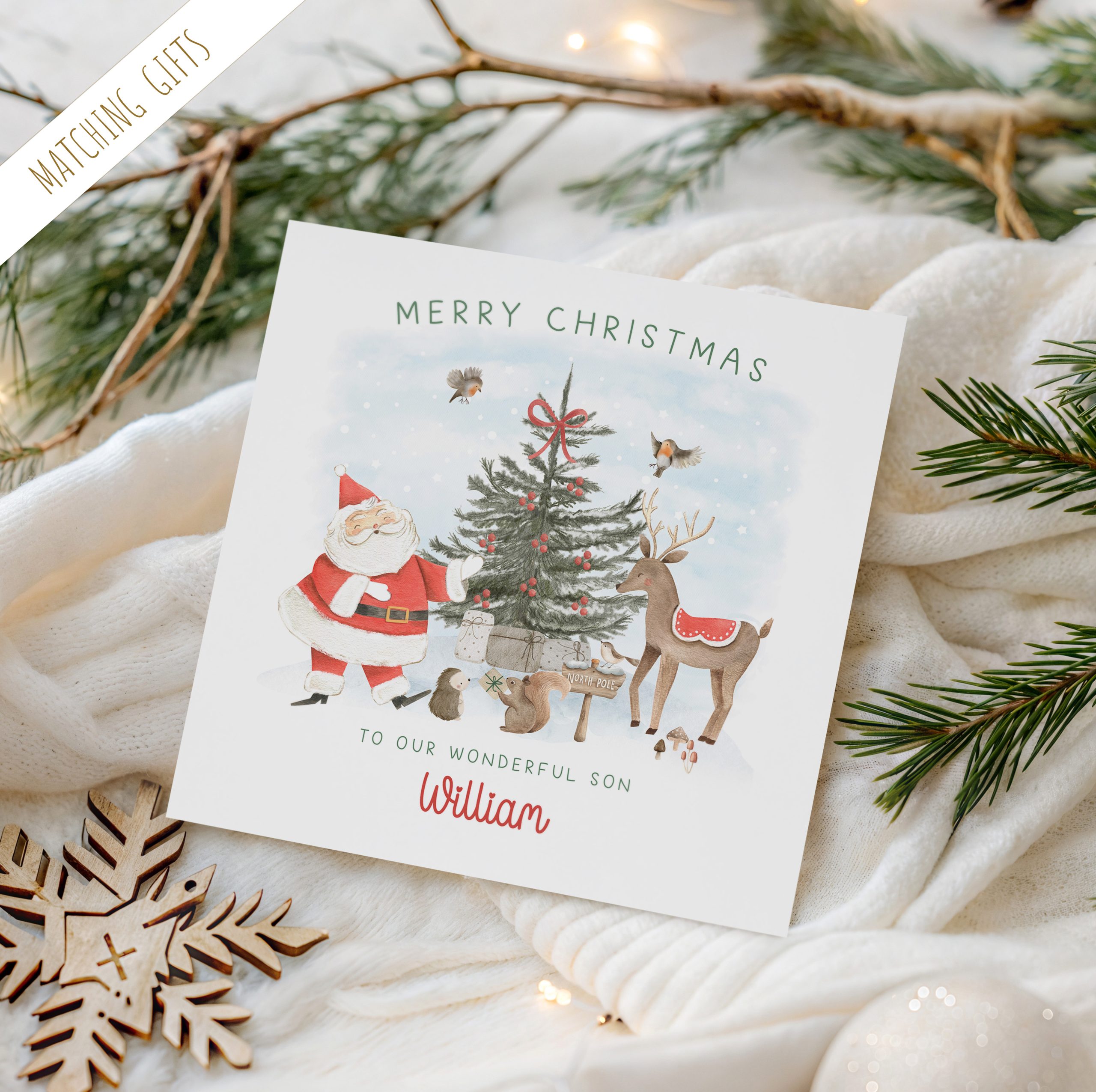 Personalised Santa Claus Christmas Card