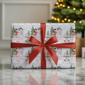 Girls Snowman Christmas Gift Wrapping Paper