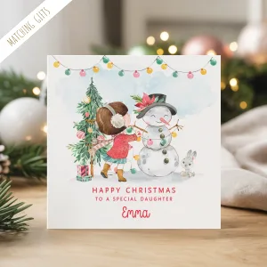 Personalised Snowman Christmas Card