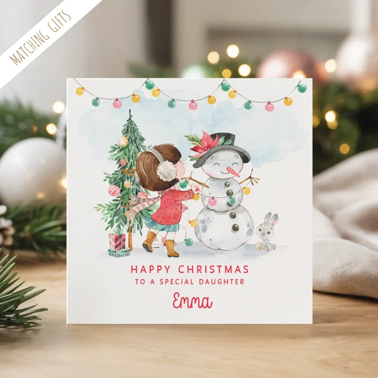 Personalised Girls Christmas Card
