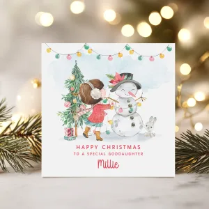 Personalised Snowman Christmas Card