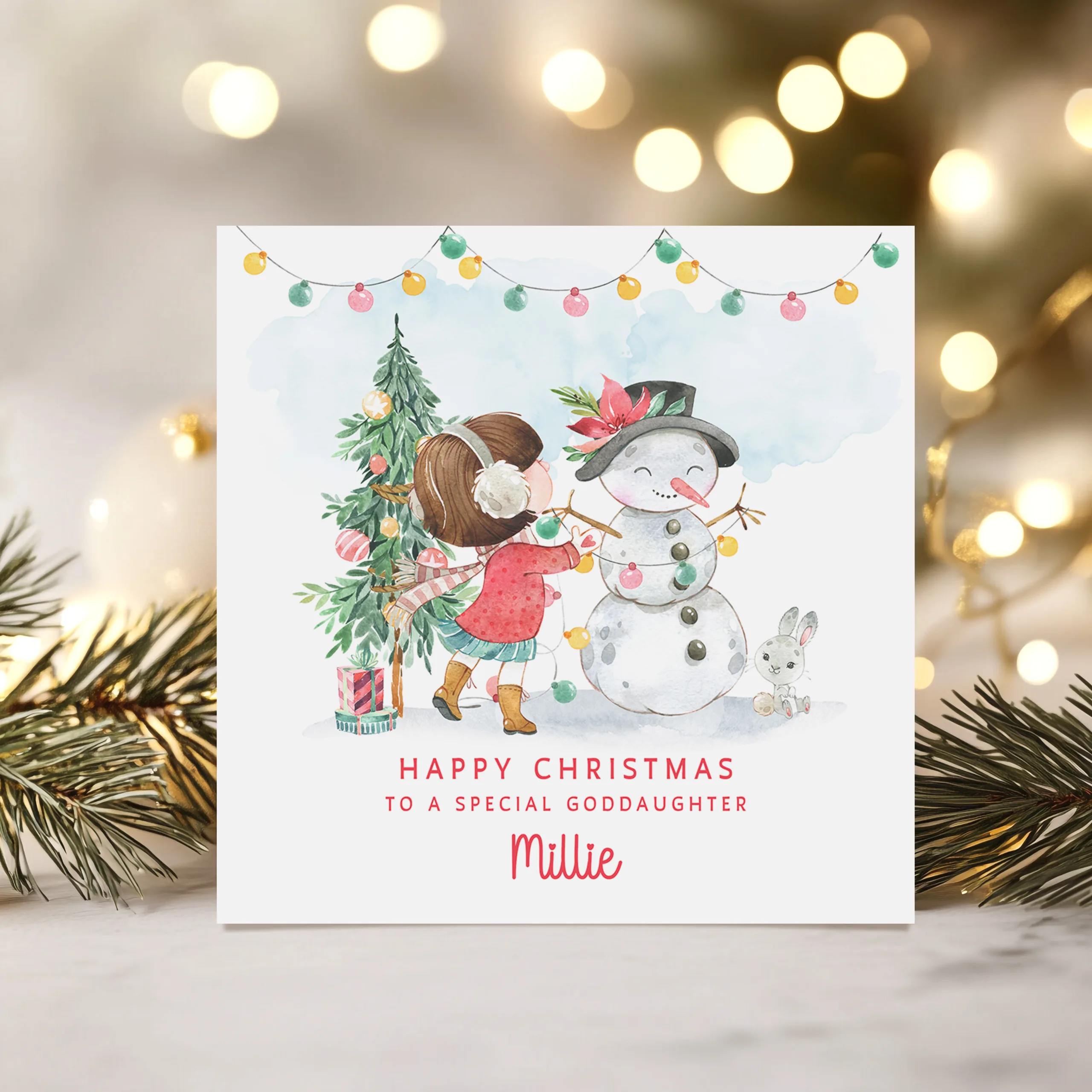 Personalised Snowman Christmas Card