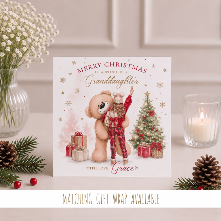 Personalised Christmas Teddy Bear Card