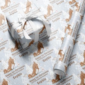 Personalised Baby Fawn Christmas Wrapping Paper