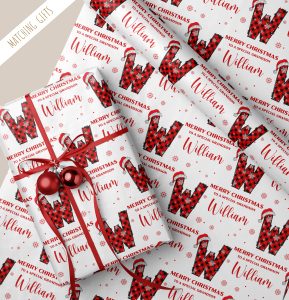 Personalised Christmas Alphabet Gift Wrapping Paper