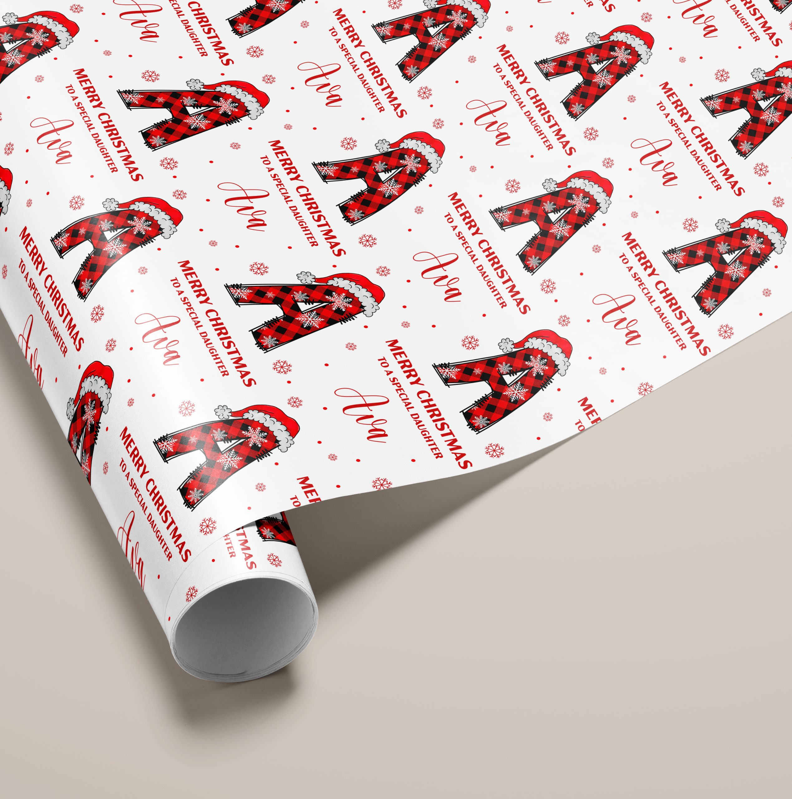 Personalised Christmas Alphabet Gift Wrapping Paper
