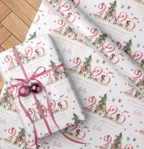 Personalised Christmas Wrapping Paper Girl 2025