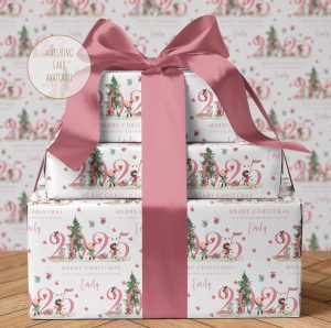 Personalised Christmas Wrapping Paper Girl 2025
