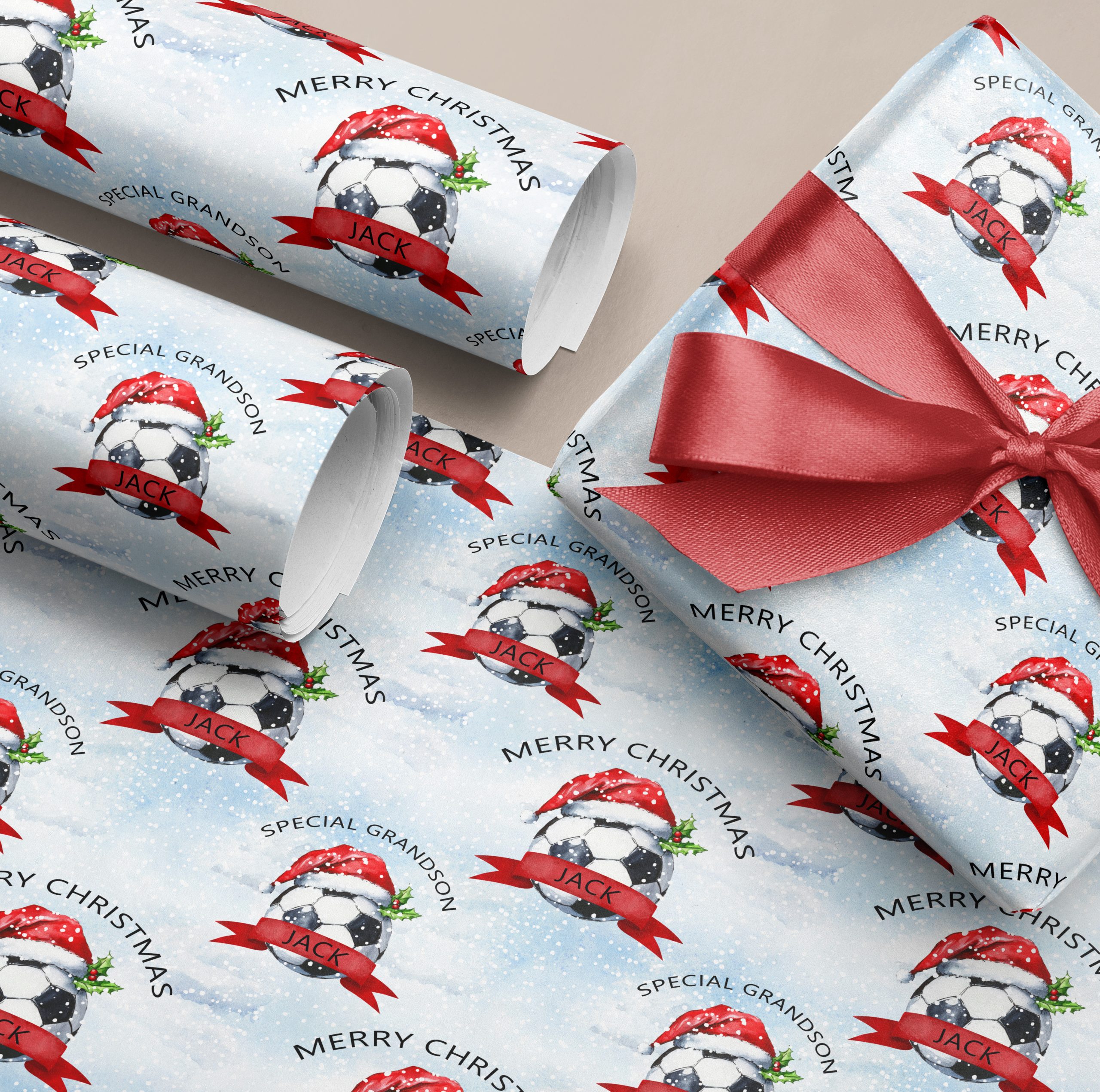 Personalised Football Christmas Gift Wrapping Paper