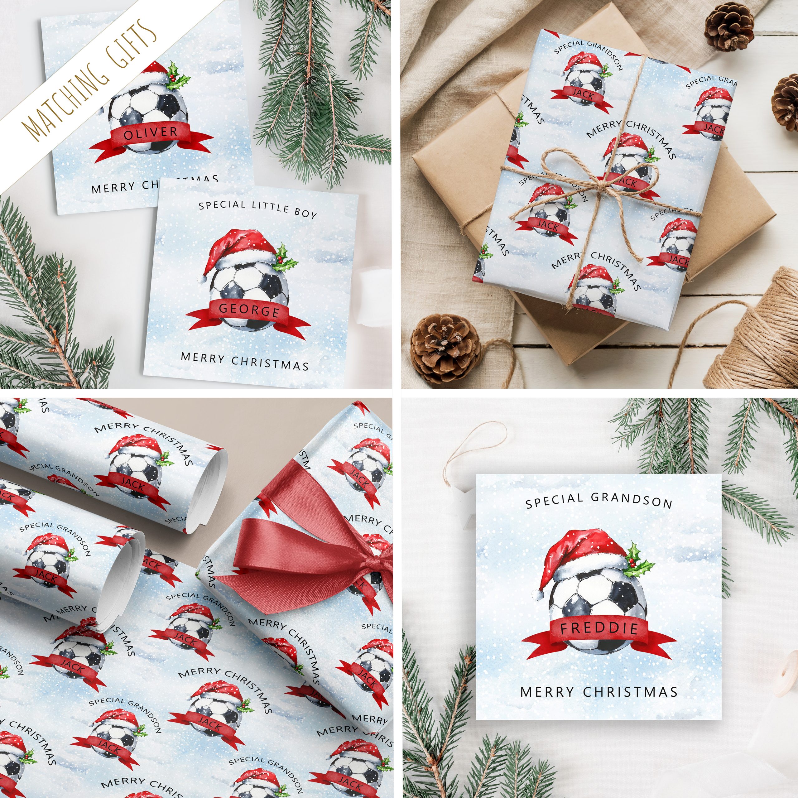 Personalised Football Christmas Gift Wrapping Paper