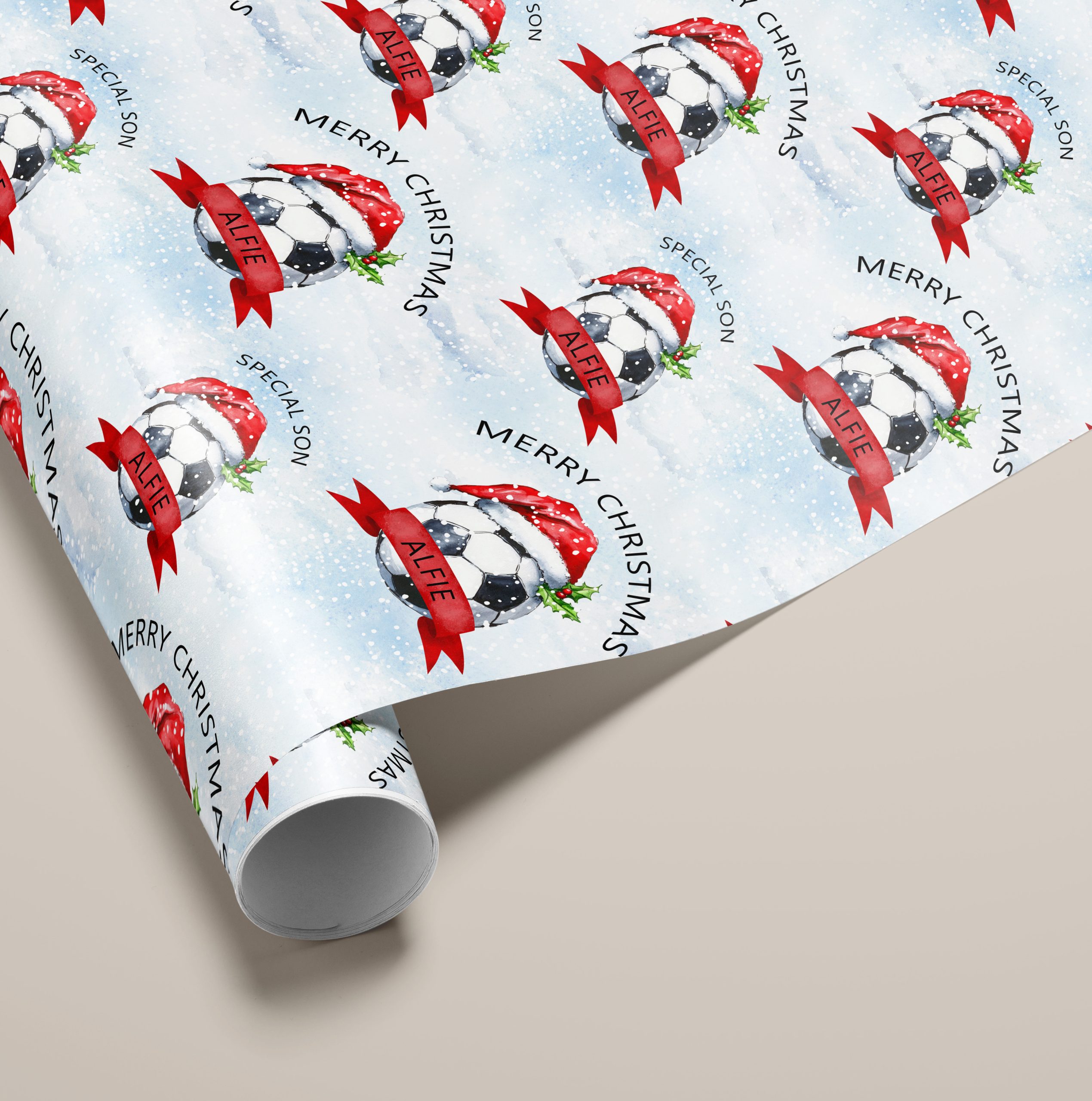Personalised Football Christmas Gift Wrapping Paper