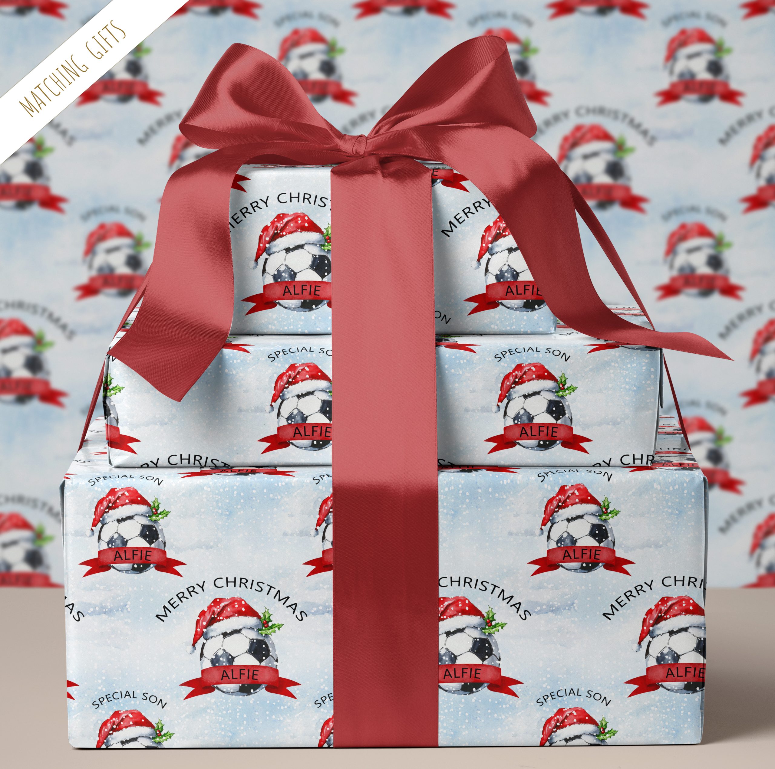 Personalised Football Christmas Gift Wrapping Paper