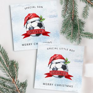 Personalised Football Christmas Card