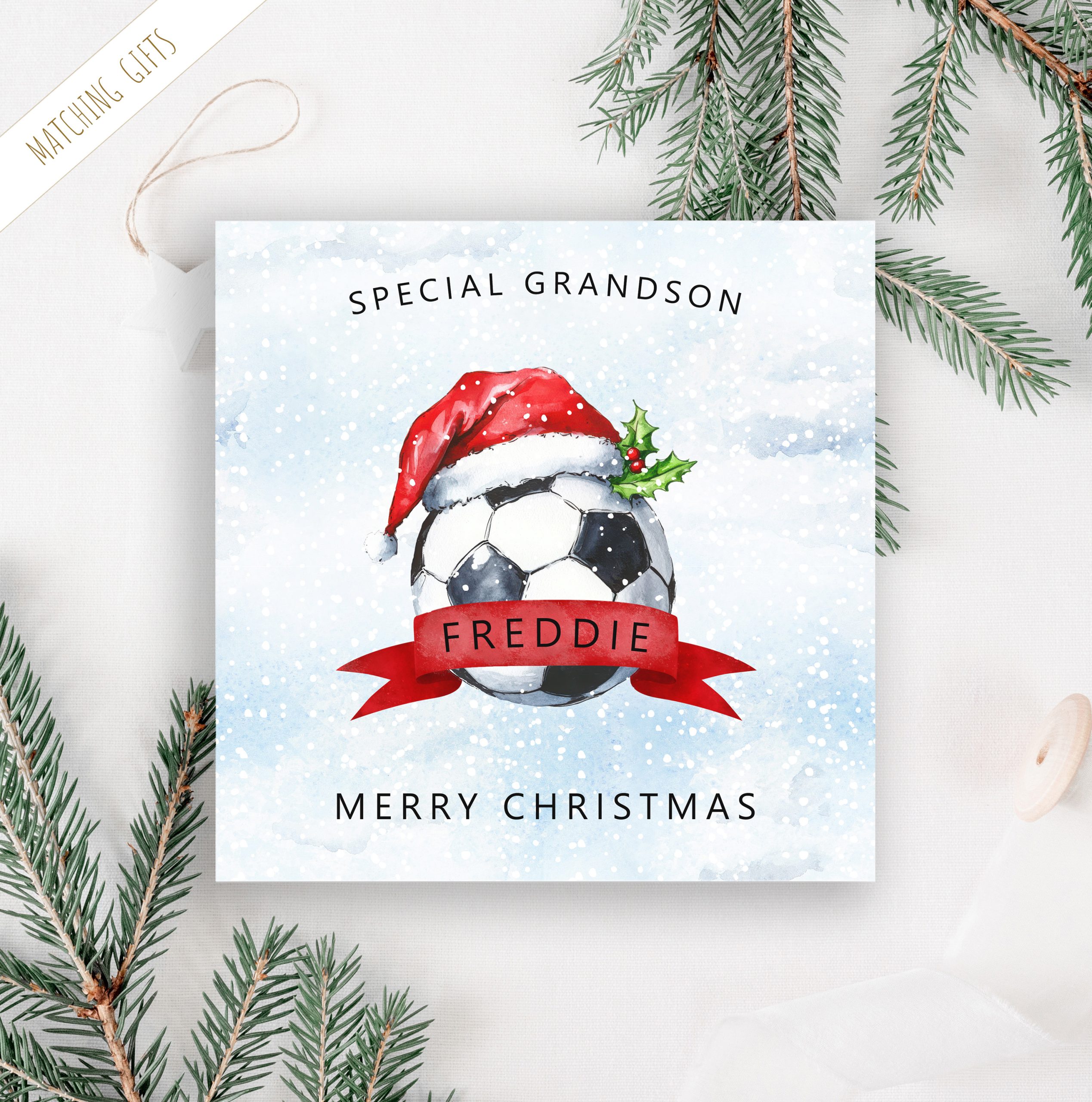 Personalised Football Christmas Card