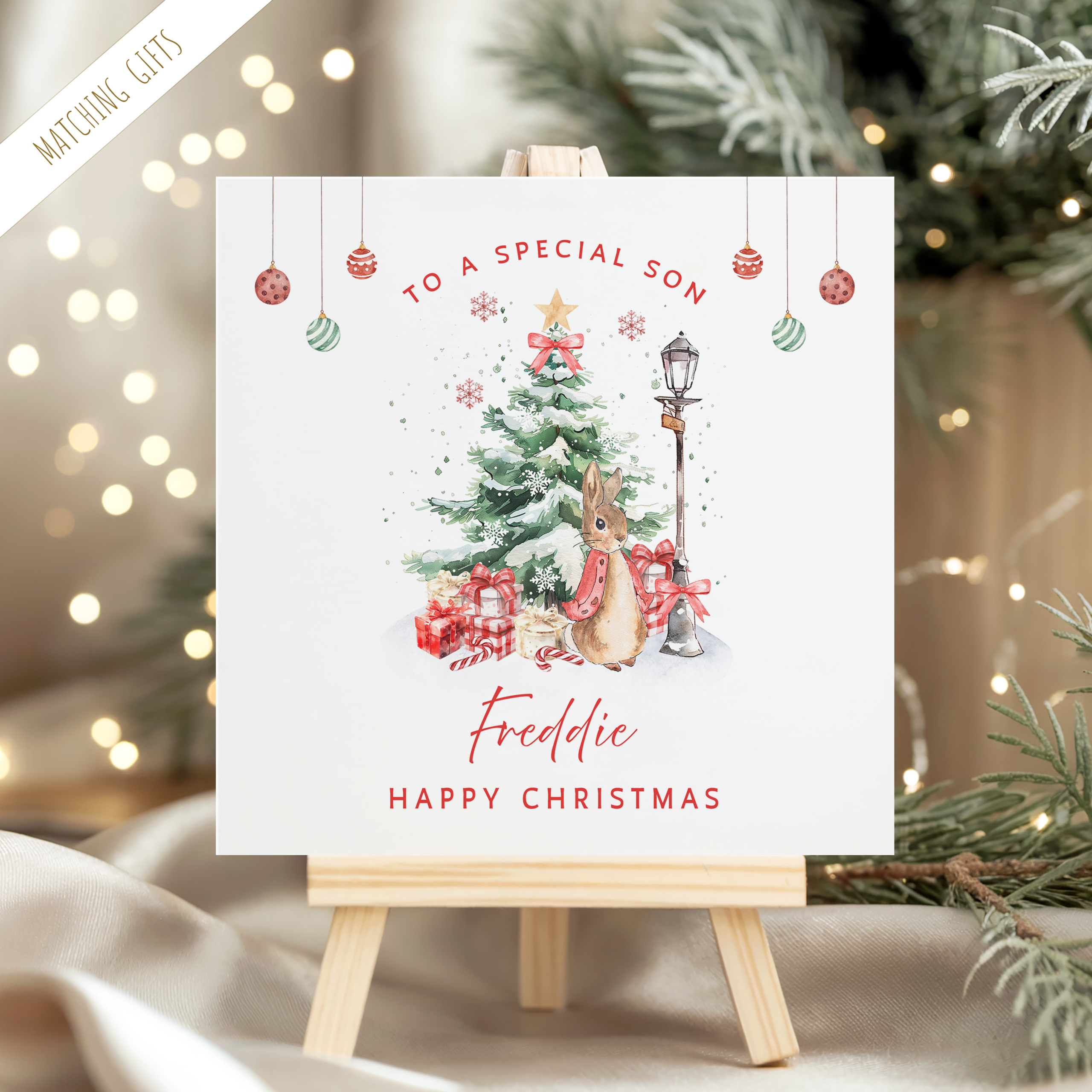 Personalised Peter Rabbit Christmas Card