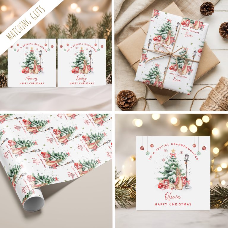 Personalised Flopsy Bunny Christmas Card