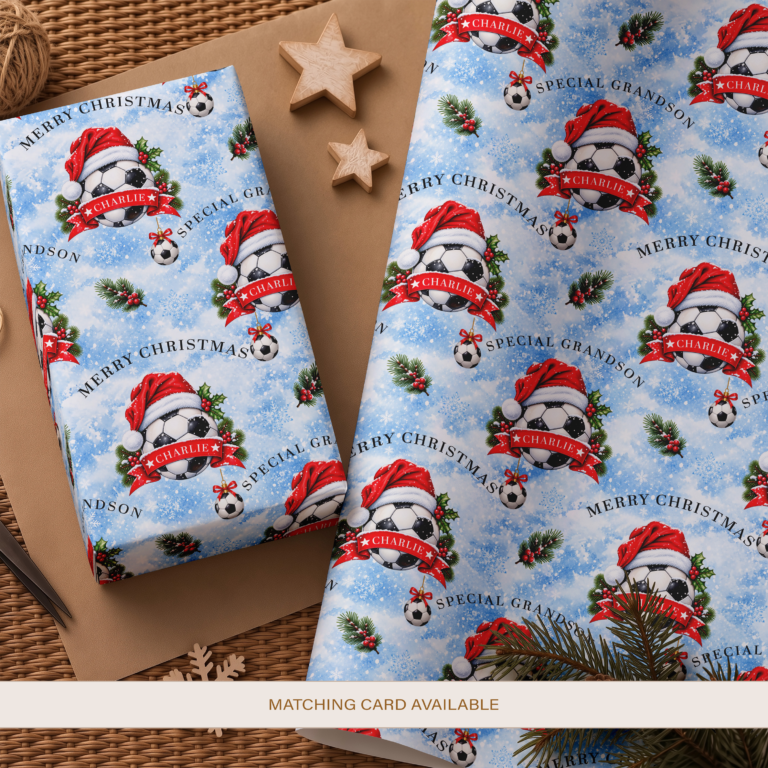 Personalised Football Christmas Wrapping Paper