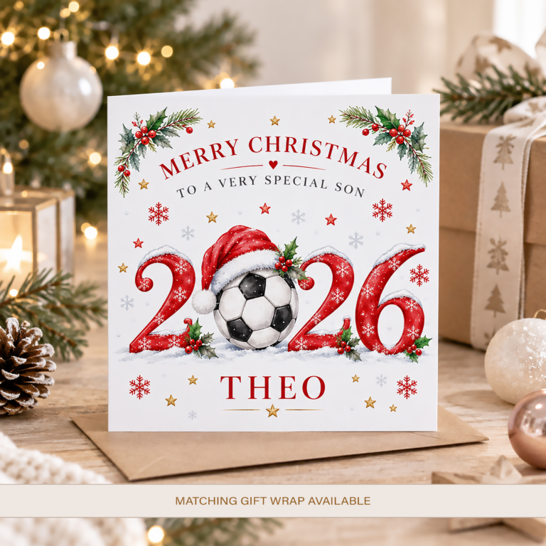 Personalised Football Christmas Card for Boys & Girls