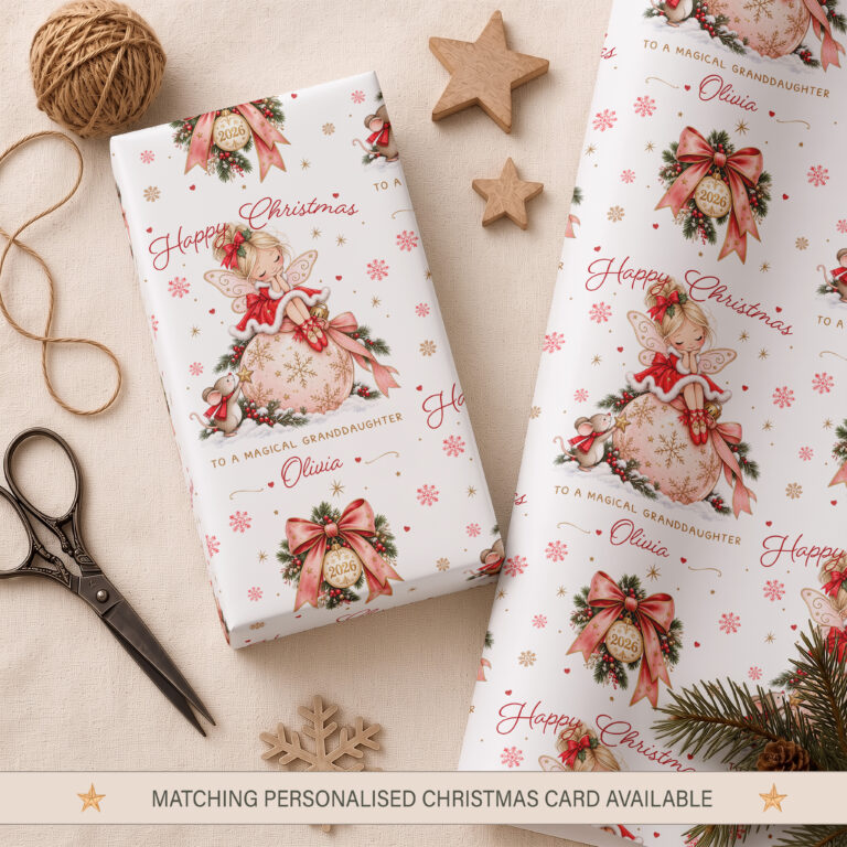 Personalised Christmas Fairy Wrapping Paper