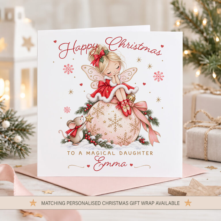 Personalised Christmas Fairy Card for Girls