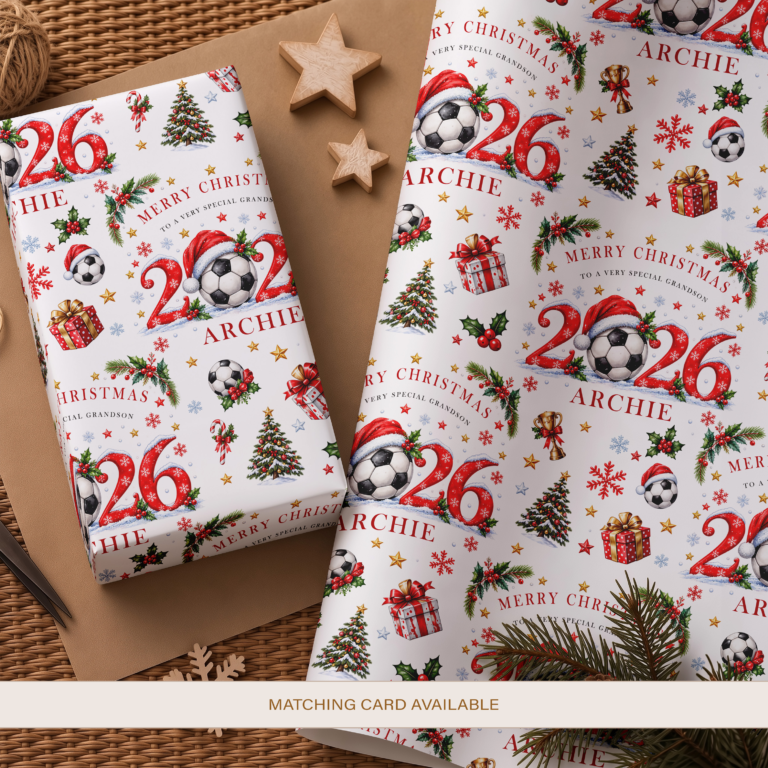 Personalised Football Christmas Wrapping Paper