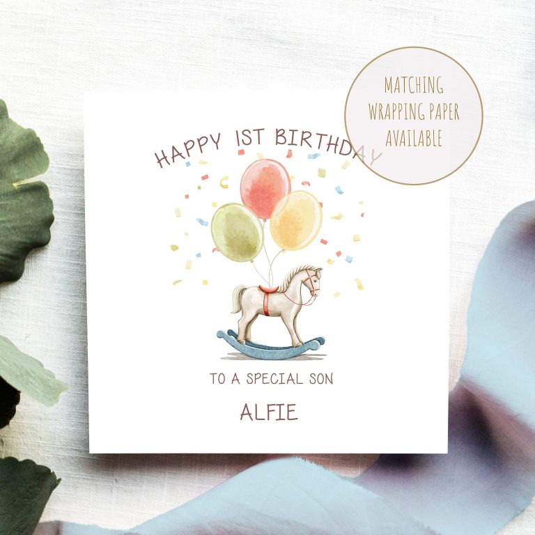 Handmade Personalised Birthday Card ‘Rocking Horse’
