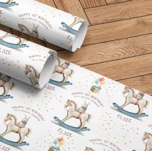 Rocking Horse Birthday Wrapping Paper