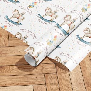 Rocking Horse Birthday Wrapping Paper
