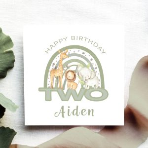 Birthday Safari Rainbow Card