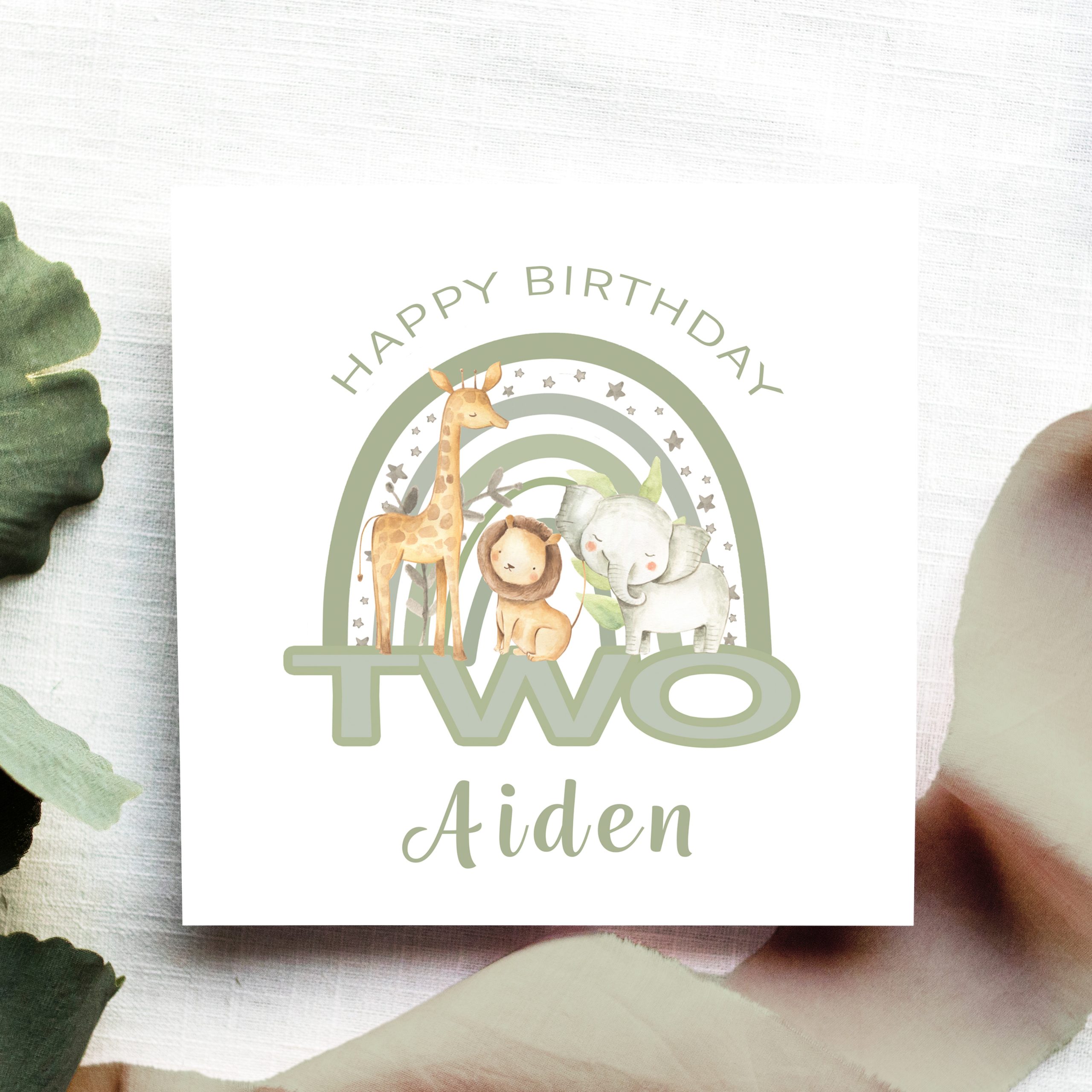 Birthday Safari Rainbow Card