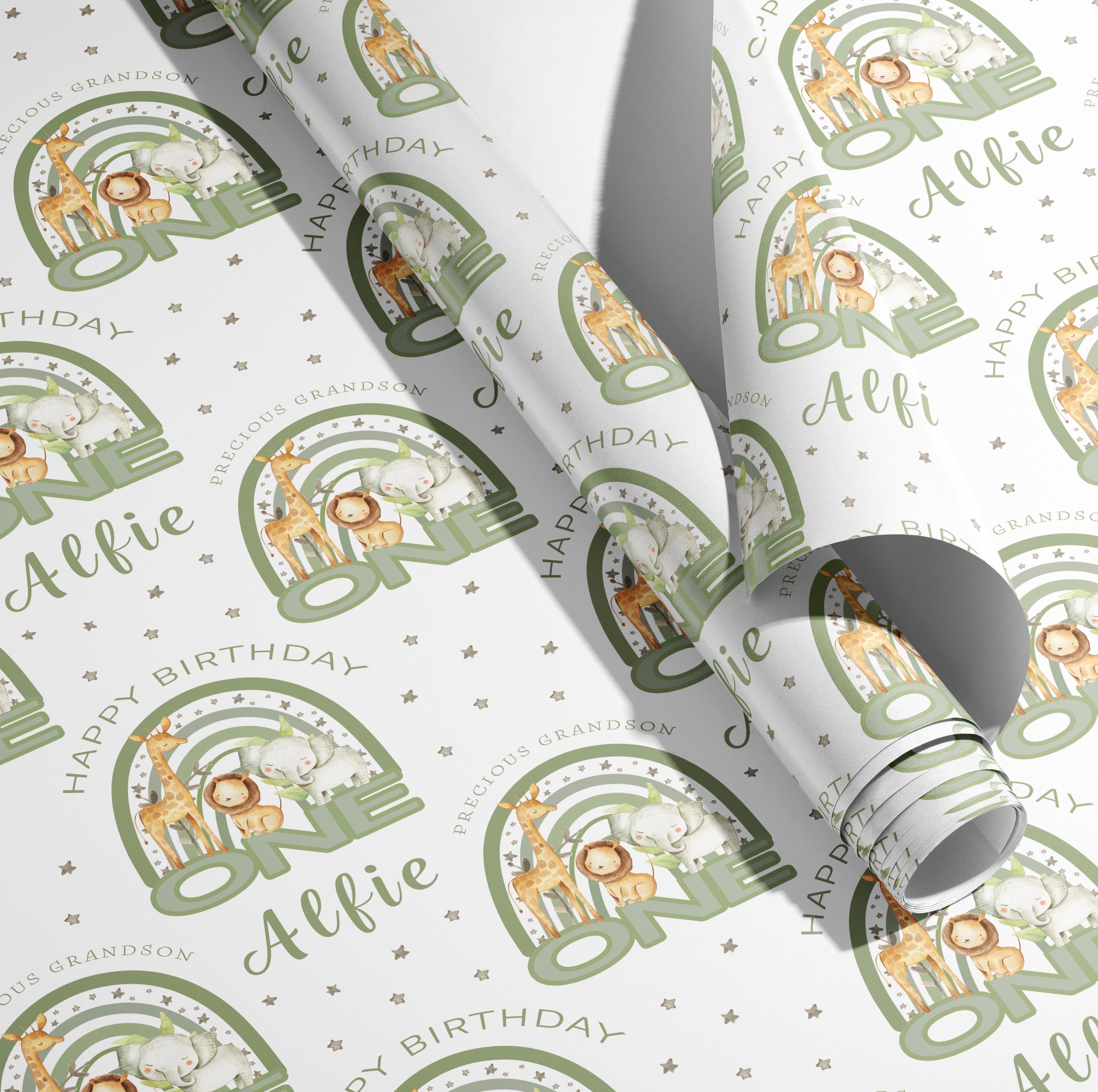 Personalised Safari Wrapping Paper