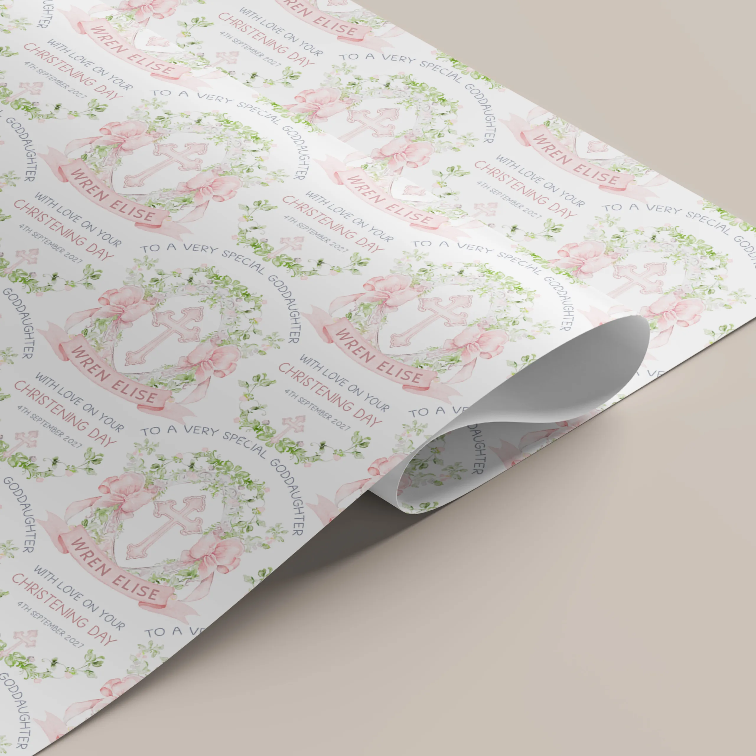 Christening Gift Wrapping Paper