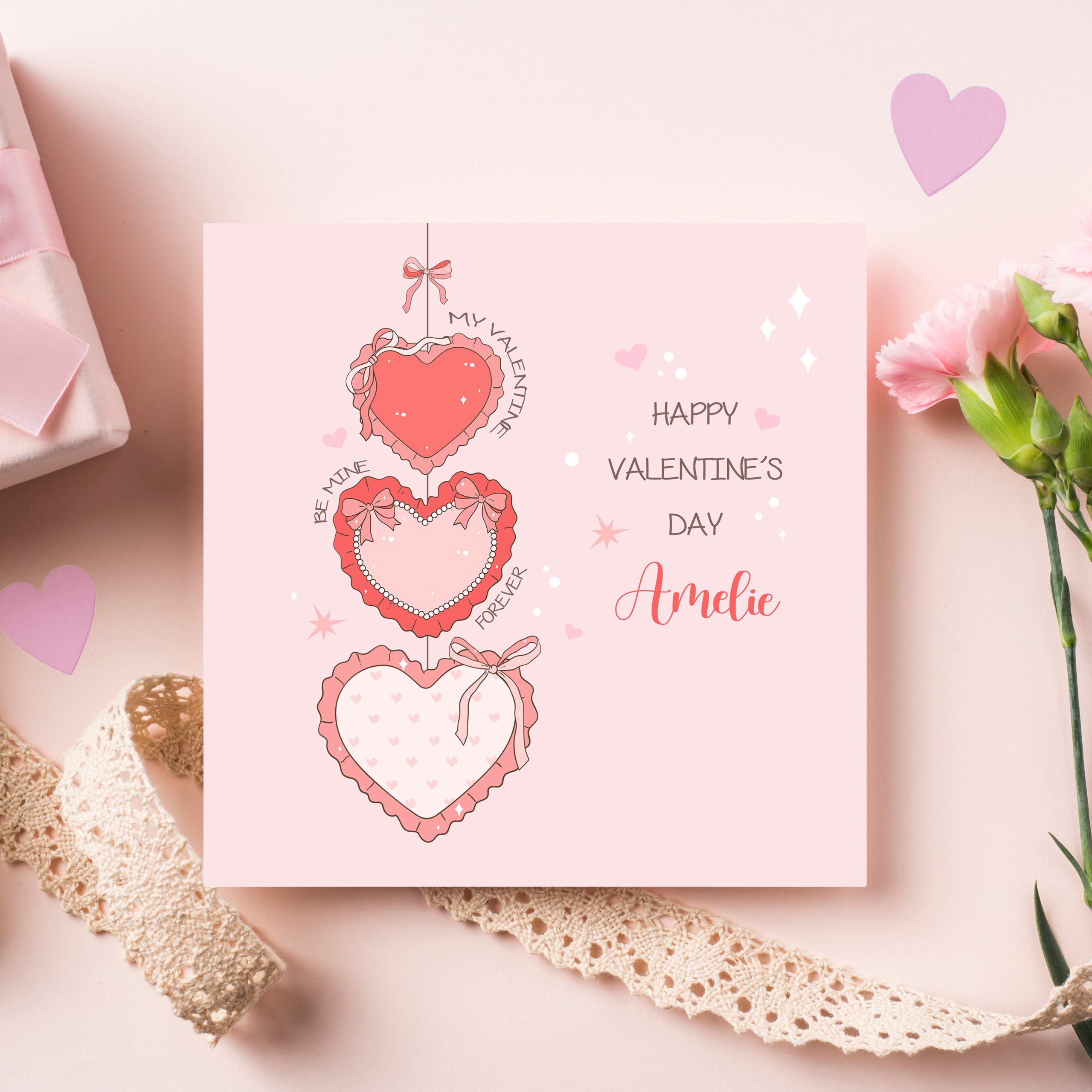 Valentine Hearts Card