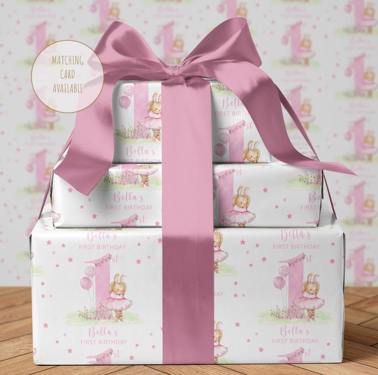 Personalised Ballet Birthday Name Gift Wrapping Paper