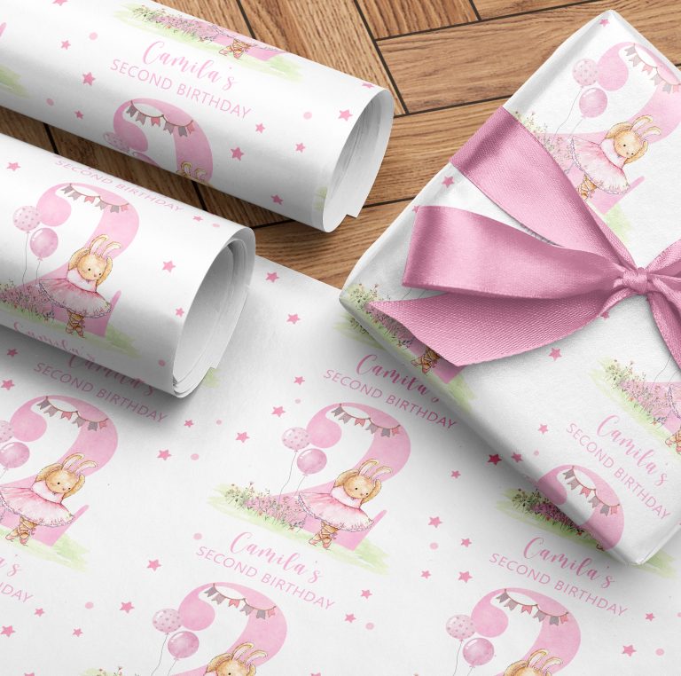 Personalised Ballet Birthday Name Gift Wrapping Paper
