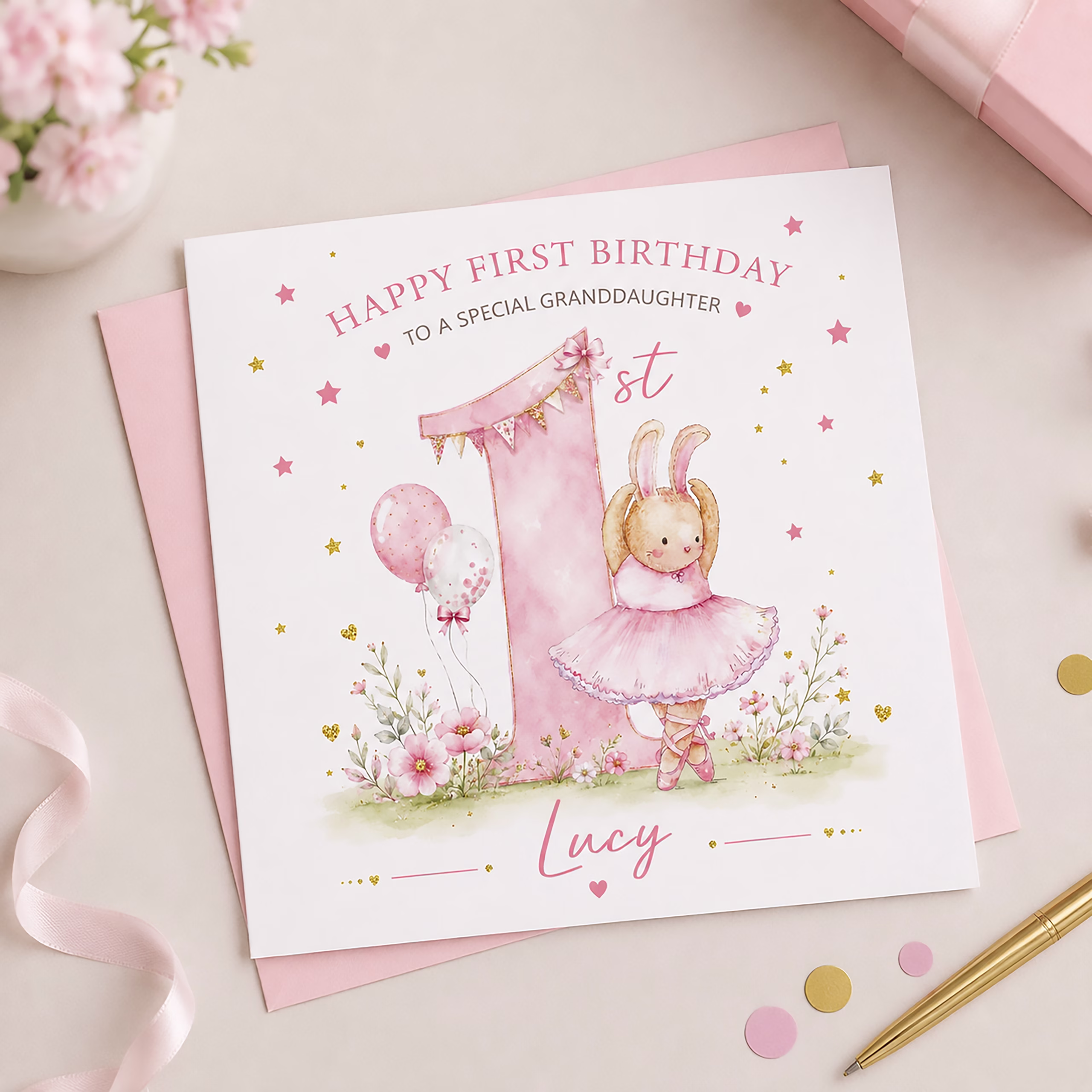 1st Birthday Ballet Card