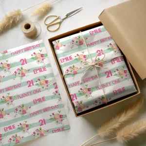 Personalised Floral Birthday Gift Wrapping Paper