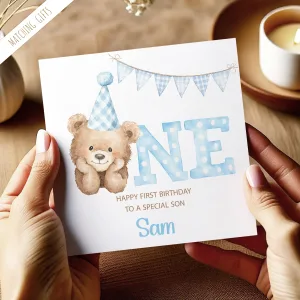 Boys Personalised 1st Birthday Card