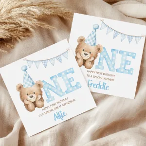 Boys Personalised 1st Birthday Card