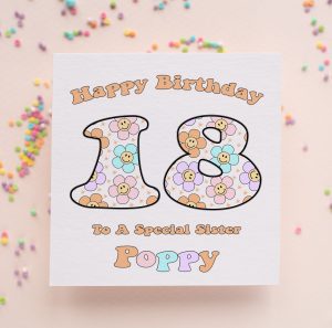 Personalised Retro Daisy Birthday Card