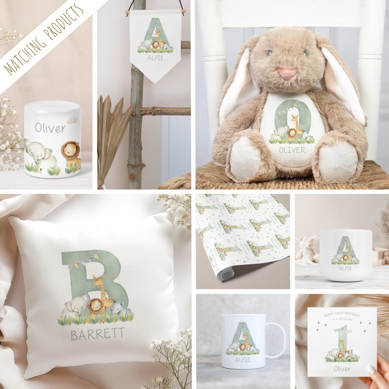 Personalised Safari Linen Wall Banner