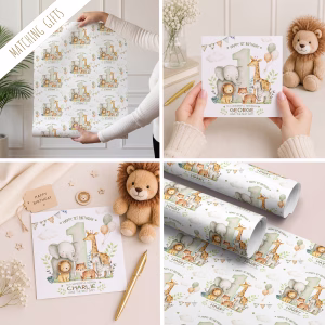 Boys Safari 1st Birthday Card